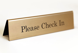 Check In Sign - Counter or Table Signage