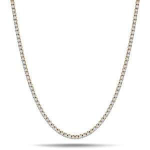Lab Diamond Tennis Necklace 5ct D/VVS Quality in 9k Yellow Gold