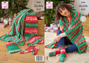 Blanket, Socks, Stocking and Hot Water Bottle Cover in King Cole Fjord DK (5942)