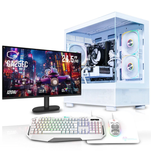 AWD-IT Solar AMD Ryzen 5 5500 6 Core, Nvidia RTX 5060 8GB, 24" 165Hz Monitor Package For Gaming