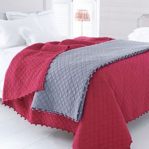Pom Pom Cushion Raspberry