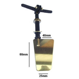 Large Brass Boat Rudder with Tiller Arm