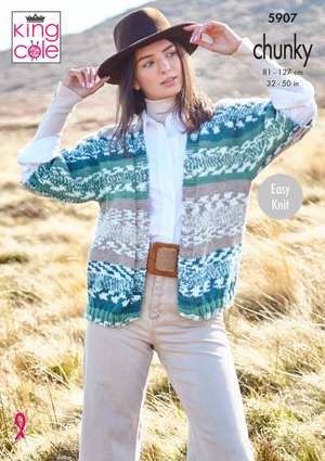 Waistcoat and Cardigan in King Cole Nordic Chunky (5907)