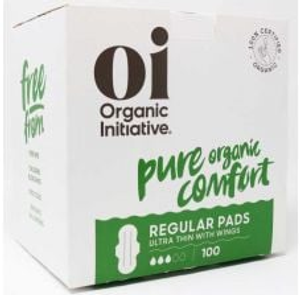 Oi Organic Regular Ultra Thin Pads with Wings - Bulk Pack of 100