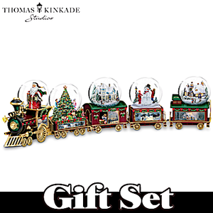 Thomas Kinkade Wonderland Express Snowglobe Set
