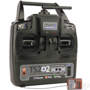 Planet TS2+2 2.4GHz 2 Channel Stick Transmitter with 2 Aux Channels with 6 channel RX