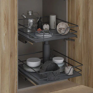 Soft close solid base baskets