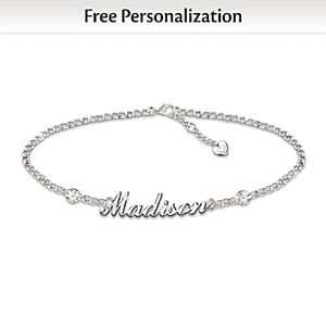 Personalized Platinum-Plated Brass Ankle Bracelet