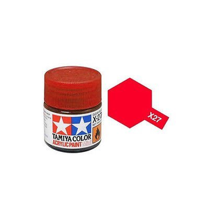 Tamiya Mini X-27 Clear Red Acrylic Paint 10ml Bottle - 81527