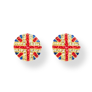 Crystal Union Jack Stud Earrings