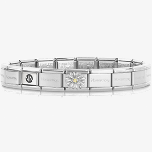 Nomination CLASSIC Composable Silver Cubic Zirconia Daisy Bracelet 030000 + 330311/13