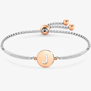 Nomination Milleluci Two-Tone Initial J Half Bangle Toggle Bracelet 028007/010
