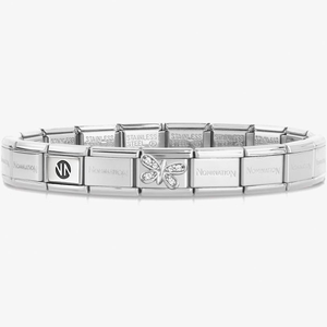 Nomination CLASSIC Composable Silver Cubic Zirconia Butterfly Bracelet 030000 + 330304/35