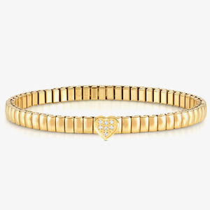 Nomination XTE Life Gold Finish Stainless Steel Cubic Zirconia Heart Bracelet 046011/004