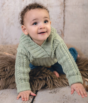 Child's Cotton Cable Hoodie in Emu Cotton DK (3014)