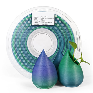 1 x PLA 3D Filament 1.75mm Temperature Sensitive Colour Change Dark Blue Green to Light Blue Green Rainbow - 1KG