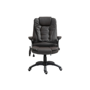 HOMCOM Executive Office Chair with Vibration Massage and Heat, High Back, PU Leather Massage Office Chair, Brown