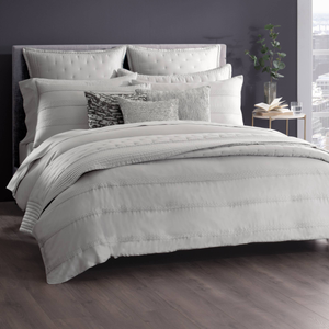 Silky Stripe Duvet Cover, Platinum