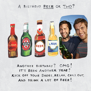 The Dogs Doo-Dahs A Birthday Beer Or Two? Photo Upload Birthday Card