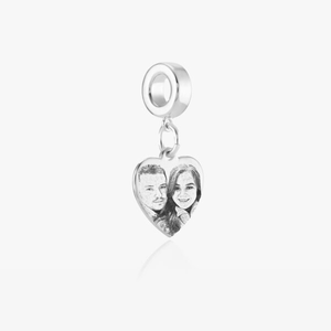 Silver Heart Photo Dangle Charm