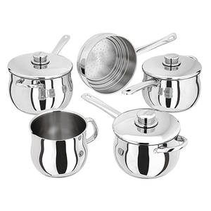 Stellar 1000 Classic 5 Piece Deep Saucepan Set With Steamer