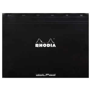 Rhodia Notepad 38559C A3+ Dotted Stapled Top Bound Cardboard Soft Cover Black Perforated 160 Pages