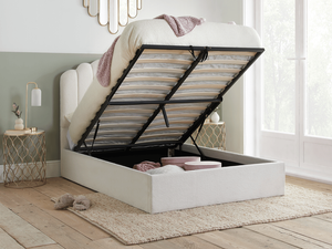 Birlea Monaco 4' 6" Double White Ottoman Bed