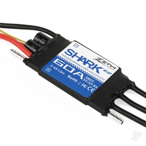 ZTW Shark Marine 60A SBEC ESC G2 2-6 cell LiPo (Water-cooled) 5–18 cell NiMH packs