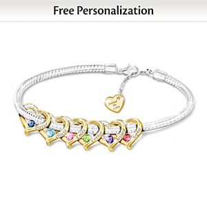 My Family, Joined By Love Personalized Bracelet - 8 Charms