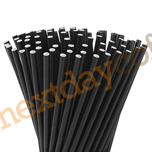 Paper Drinking Straws - Black (250)