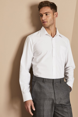 Long Sleeve Oxford Shirt, White