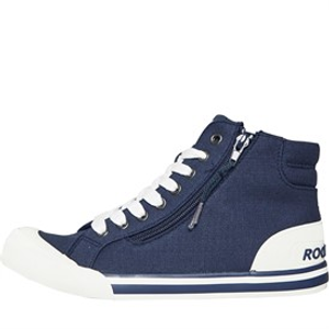 Rocket Dog Womens Jazzin Hi Canvas Shoes Navy
