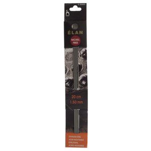 Pony Stainless Steel 20cm Elan Double Knitting Needles - Set of Five