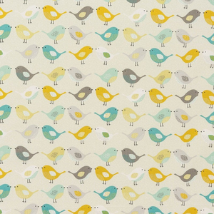 Birds Fabric Ochre