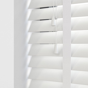50mm Express Taped Faux Wooden Venetian Made To Measure Blind White