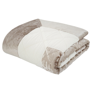 Catherine Lansfield Lattice Cut Velvet 220cm x 220cm Bedspread Natural