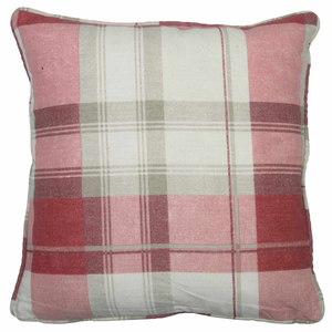 Fusion Balmoral Check Filled Cushion 43cm x 43cm Ruby