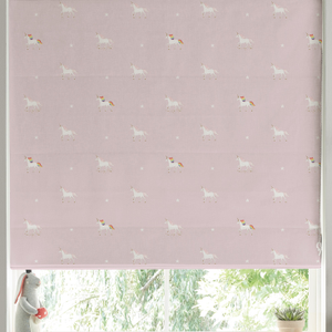 Sophie Allport Unicorn Made to Measure Roman Blind Soft Pink