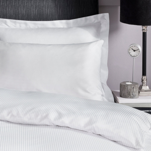 Catherine Lansfield 300 Thread Count Satin Stripe Pillowcase Oxford White