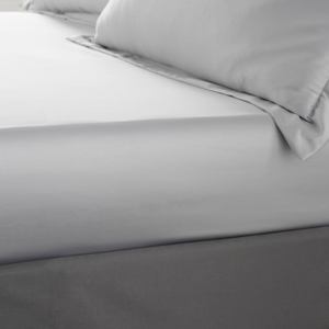 Catherine Lansfield Silky Soft Satin Fitted Sheet Kingsize Silver Grey