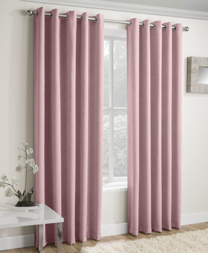 Vogue Thermal Blockout Ready Made Eyelet Curtains Blush