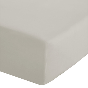 Catherine Lansfield Percale Polycotton Plain Dye Bed Linen Fitted Sheet Cream