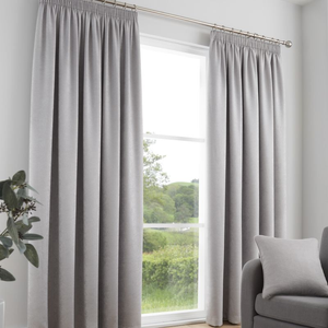 Fusion Galaxy Dimout Ready Made Pencil Pleat Curtains Silver