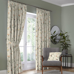 Dreams & Drapes Darnley Ready Made Pencil Pleat Curtains Coral Natural