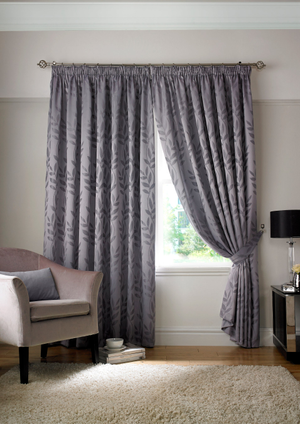 Tivoli Lined Ready Made Pencil Pleat Curtains Silver