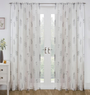 Bracken Ready Made Single Voile Curtain Grey