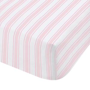 Bianca Check And Stripe Bed Linen Fitted Sheet Pink