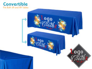 Custom Table Throw - 6ft to 8ft - Full Color Print - Size Adjustable - Cut Sewn Printed in USA