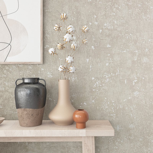 Galerie Olio Distressed Texture Beige Metallic Wallpaper - 82370