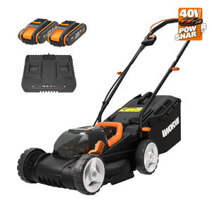 WORX 40V (20V x 2) 34cm Lawn Mower | 2x 2.5Ah POWERSHARE Kit | WG779E